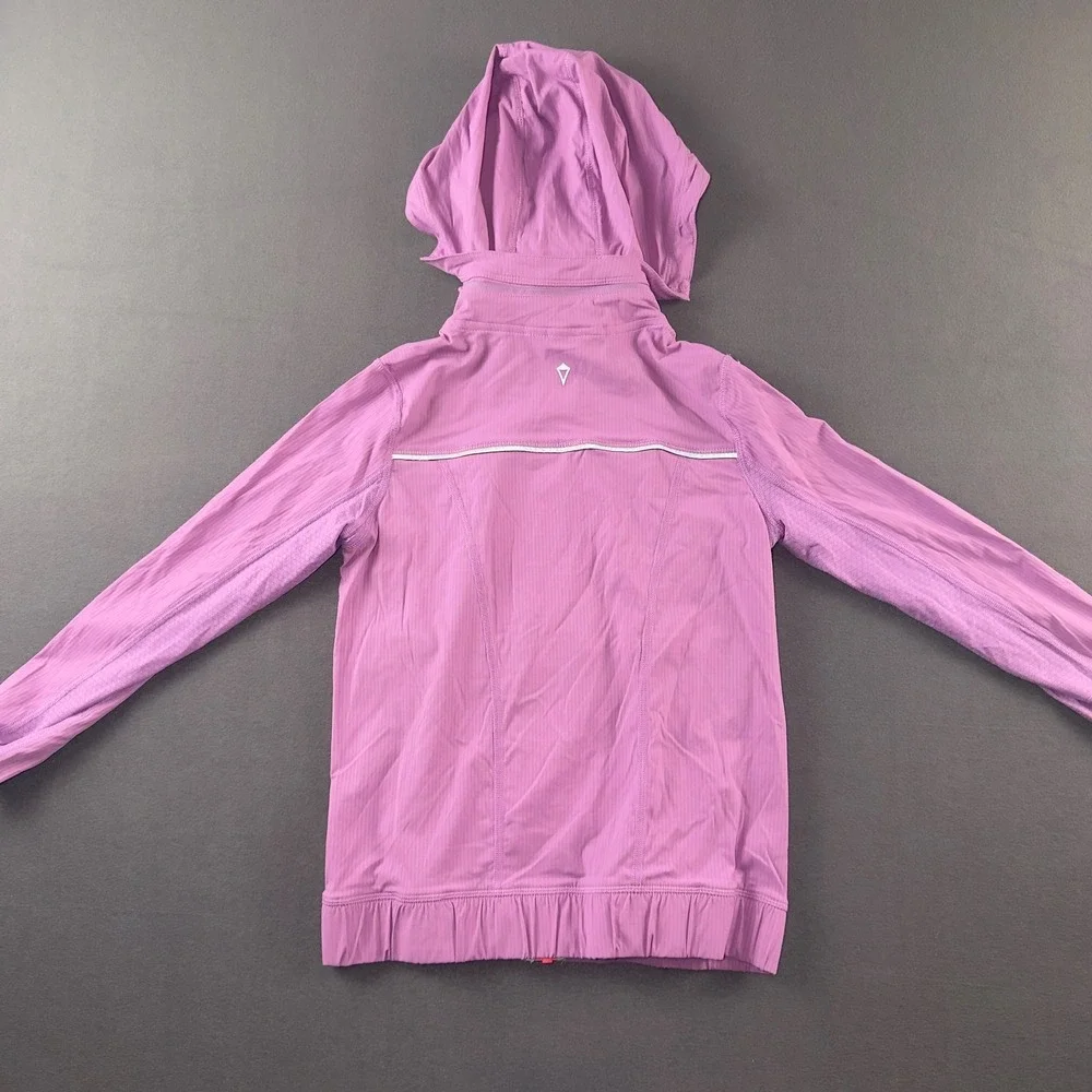 Ivivva Girls Purple Full Zip Athletic Jacket Hide a Hood Size 8